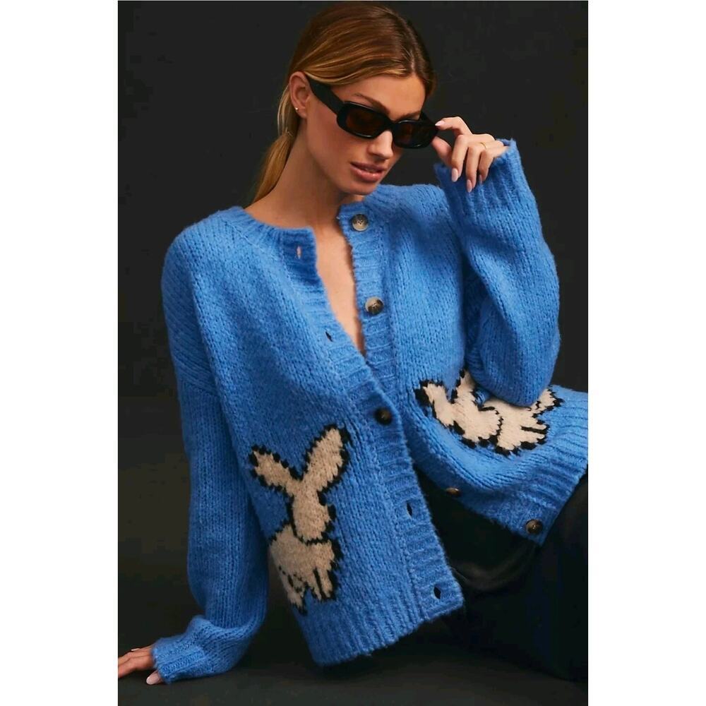 NWT Anthropologie Maeve Bunny Slope Cardigan Sweater. Size L.